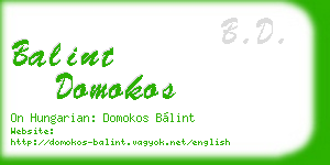 balint domokos business card