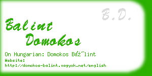 balint domokos business card